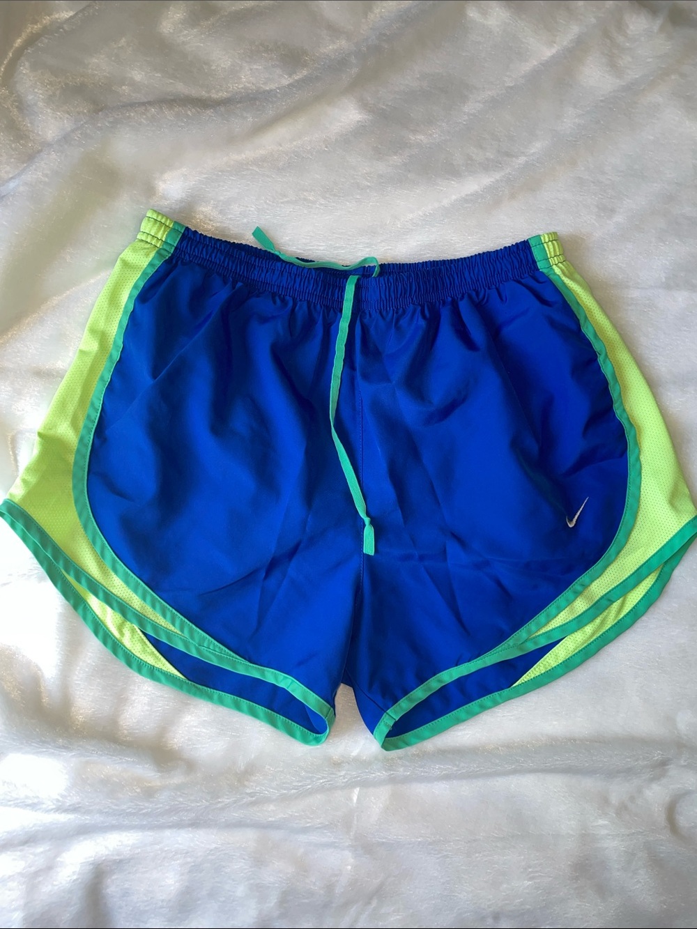 Nike Women’s Blue and Lime Athletic Shorts